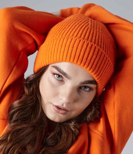 Beechfield Engineered Knit Ribbed Beanie - ORA - ONE